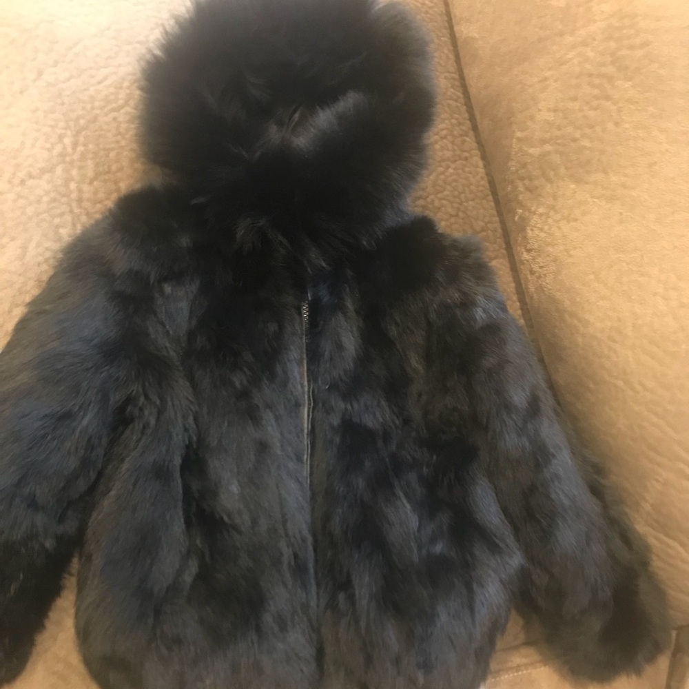 Girls genuine fur coat